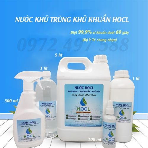 Bộ 5 sản phẩm nước khử trùng khử khuẩn HOCL - Công nghệ Nhật Bản