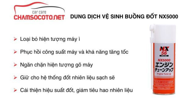 dung dịch vệ sinh buồng đốt NX5000 chính hãng