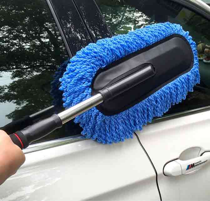 Chổi lau rửa xe ô tô sợi Nano điều chỉnh độ dài siêu mềm mịn