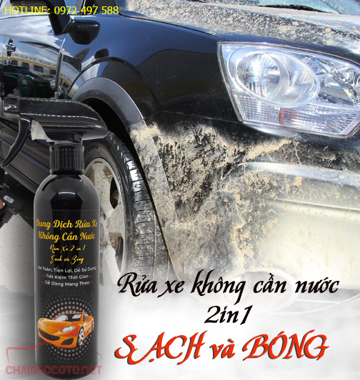Dung dịch rửa xe không cần nước - Làm sạch và đánh bóng 2IN1