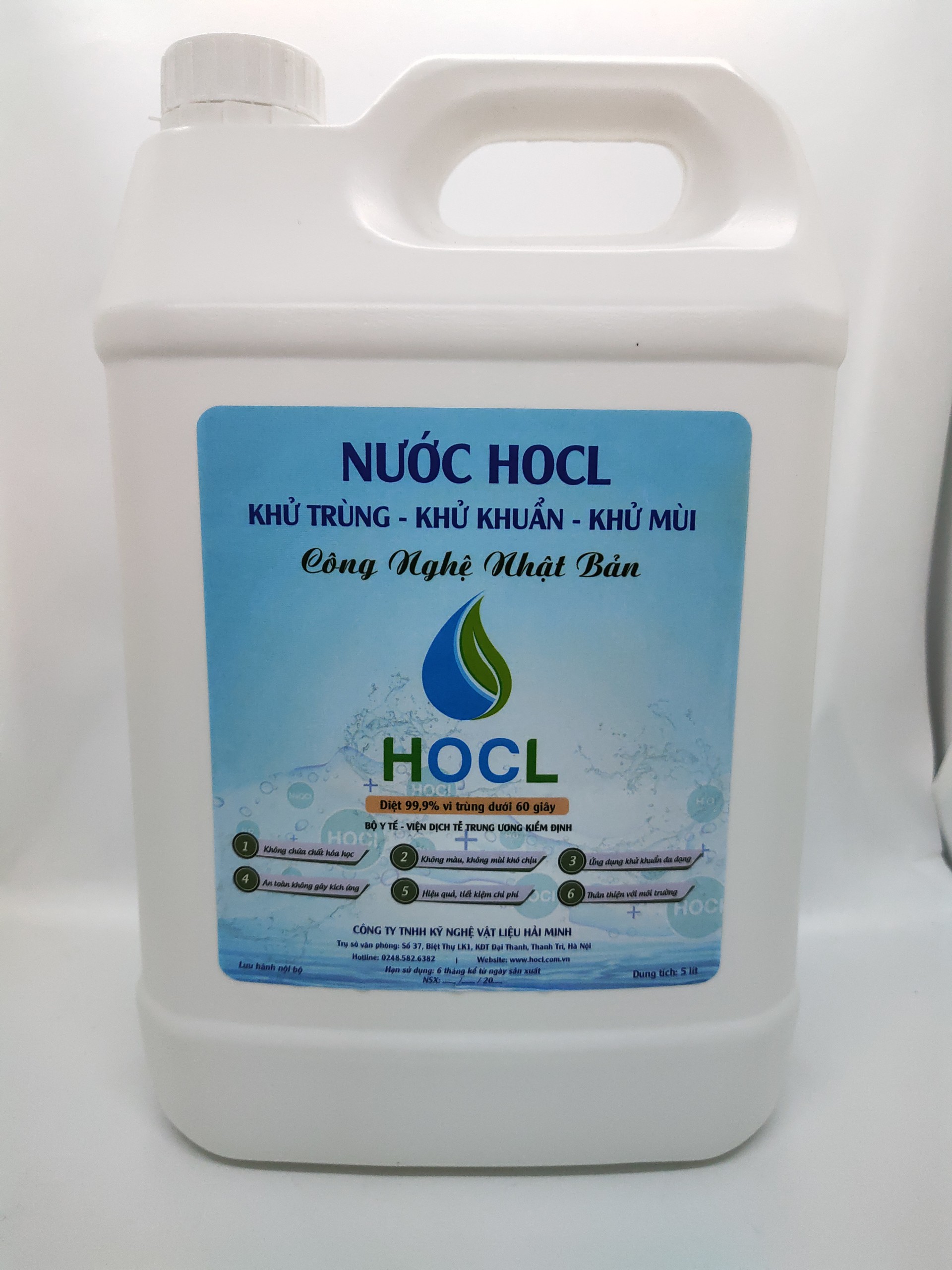 Nước khử trùng khử khuẩn HOCL can 5 lít